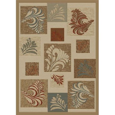 CONCORD GLOBAL TRADING Concord Global 60725 5 ft. 3 in. x 7 ft. 3 in. Soho Leafs - Ivory 60725